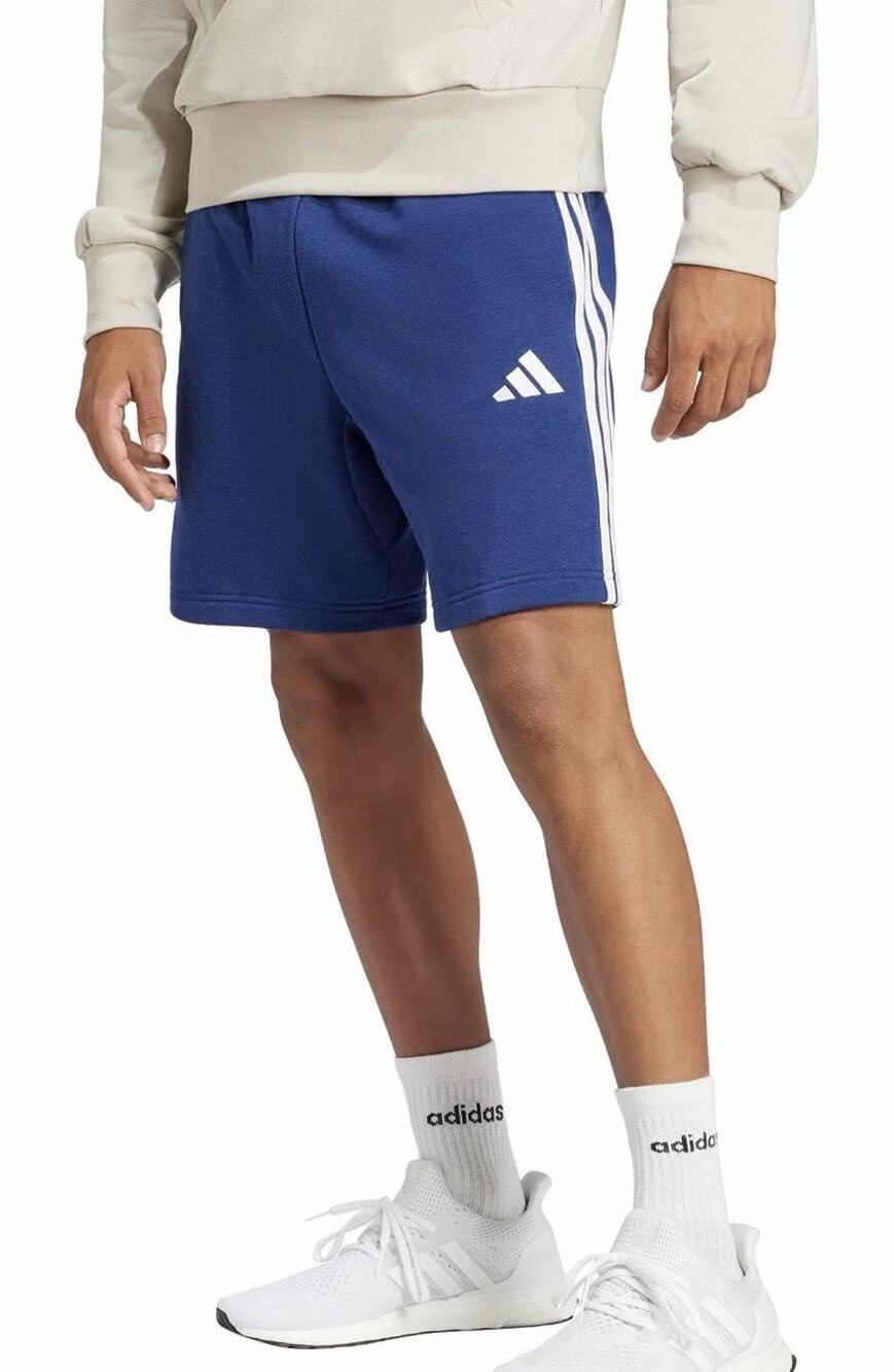 adidas men Essentials French Terry 3-Stripes Shorts Navy 2XS